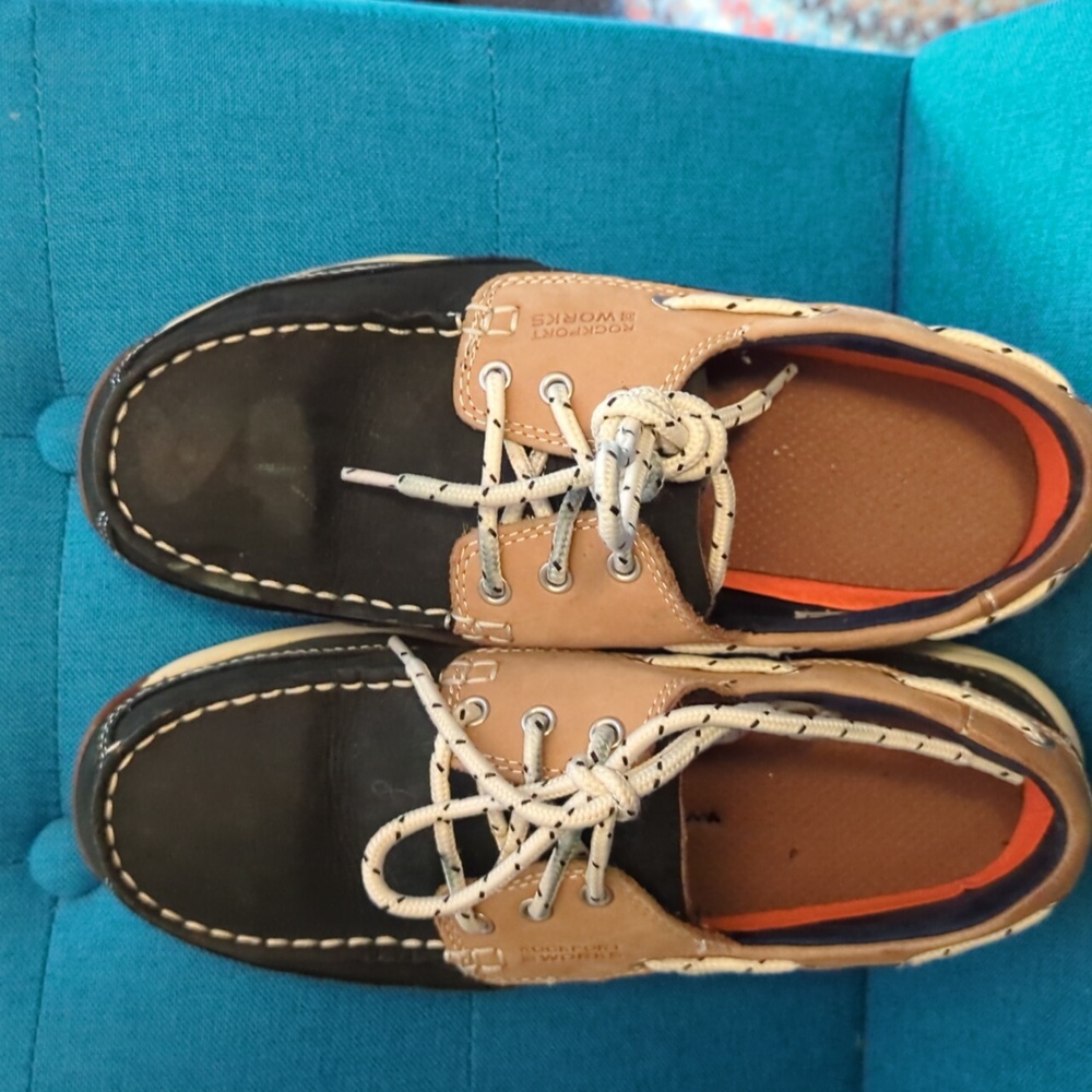 Steel Toe Two-Tone Brown and Black Women's Moccasin safety shoes.